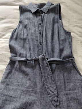 Banana Republic Navy and Black Label Detail Jumpsuit